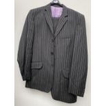 A Fellini pin stripe suit, size 38L