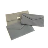 Concorde Interest: A pair of dark blue leather Concorde document wallets, 32cmW, together with one