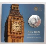A Royal Mint Big Ben 2015 £100 silver coin containing 62.86g of .999 silver