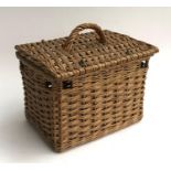 A vintage wicker hamper, 41cmW