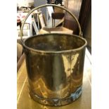 A riveted brass fire bucket, 29cmH