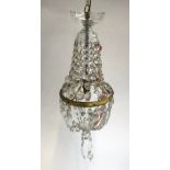 A glass drop chandelier af, approx. 50cmL; together with two others