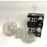 Two boxed sets of Dartington crystal wine glasses; together with a large quantity of cut and other