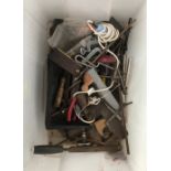 A box of mixed vintage tools