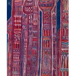 Manner of Colin Middleton MBE (1910-1983), a Celtic/Indian influenced painting on board, signed with