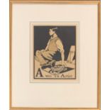 Sir William Nicholson (1872-1949), 'A was an Artist', lithographic plate from 'An Alphabet', William