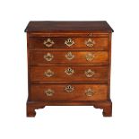 A George III mahogany chest of drawers, c.1760, with a slide above four long drawers, 75.5cm wide,