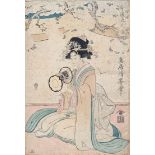 A 19th century Japanese Ukiyo-e colour woodblock print after Torii Kiyomine (1787-1868), 'Imayo