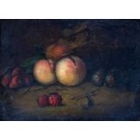 19th century oil on panel, still life of fruit, 18x24cm
