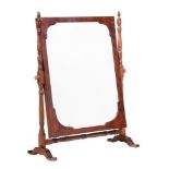 A Regency mahogany dressing table mirror, c.1820 of large proportion, 62cm wide, 87cm high