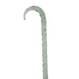 A turned glass walking cane, 128cm long Provenance: Property from Plas Llangatock, Crickhowell,