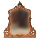 A carved giltwood mirror, 20th century, 109cm wide, 118cm high