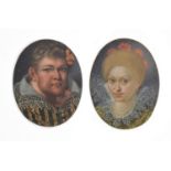 Follower of Michiel Jansz. van Mierevelt, a pair of 17th century portrait miniatures on copper of