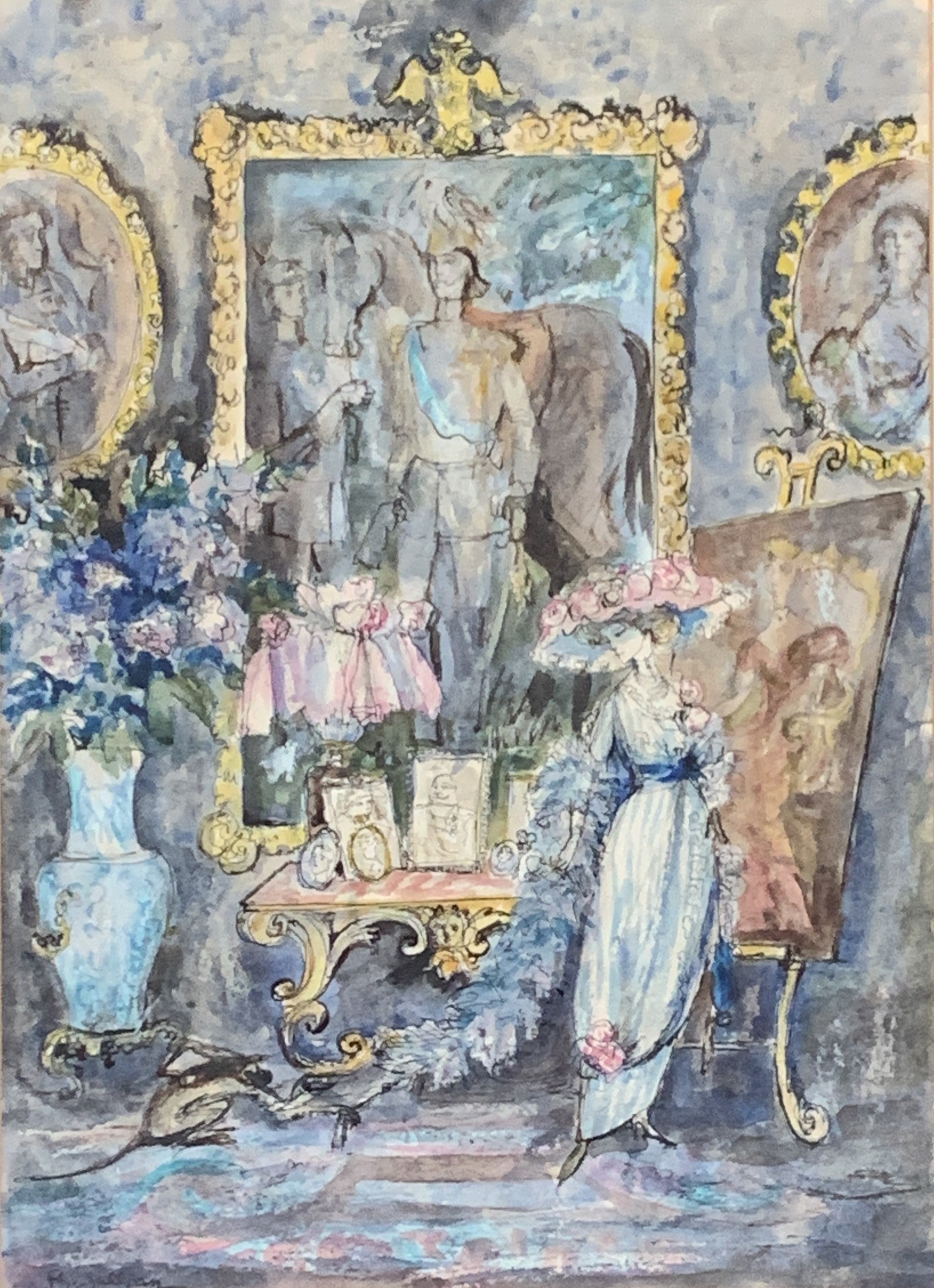 Philippe Jullian (French, 1919-1977), 'Grand Duchesse', watercolour on paper, 36x26cm Provenance: