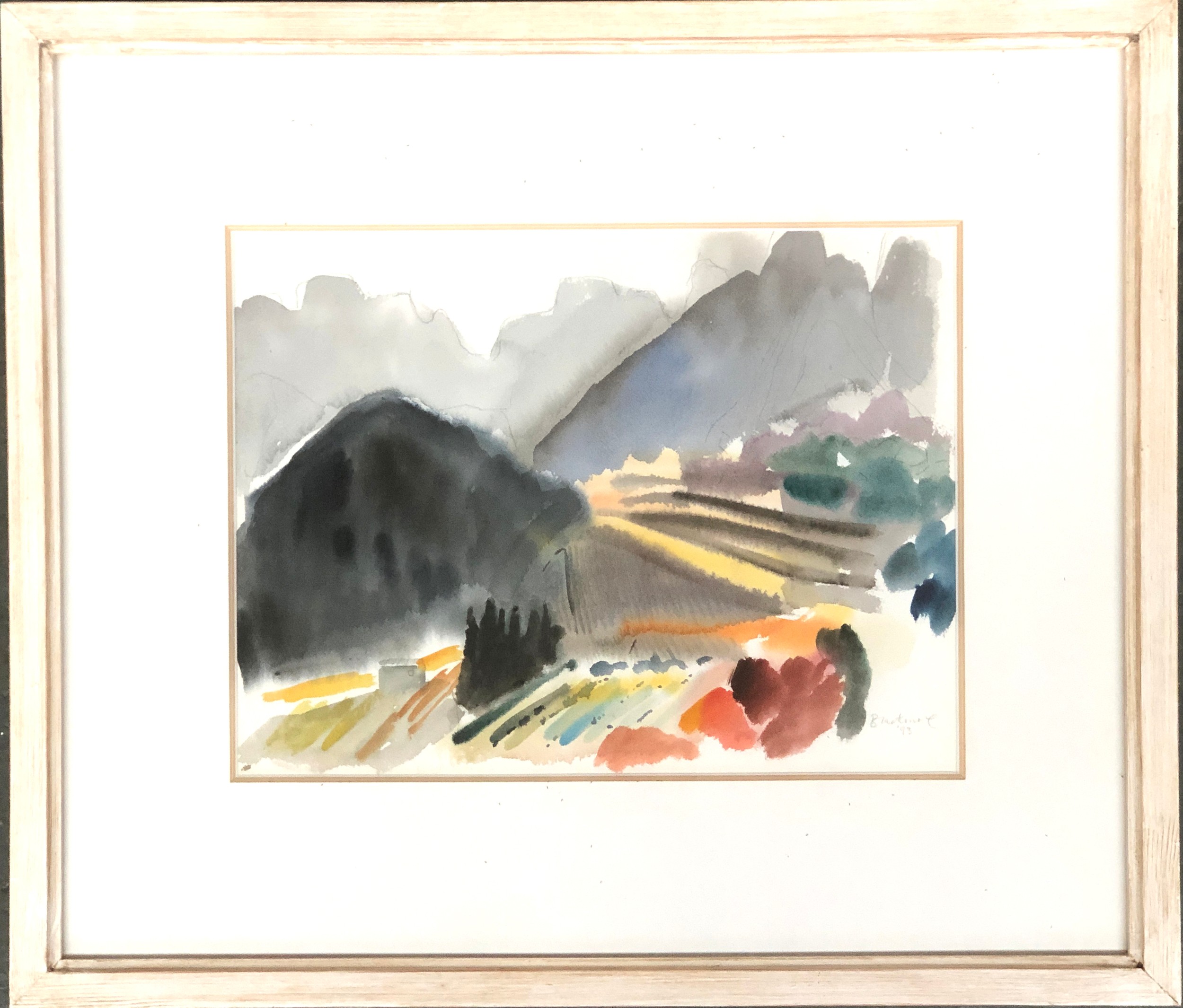 Clive Blackmore (b.1940), 'Vineyards and Mountains Autumn Provence', watercolour, signed and dated - Image 2 of 3