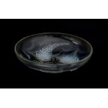 A Lalique early 20th century 'Veronique' opalescent glass bowl, 21.5cm diameter