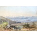 George Strahan (1839-1913), an early 20th century watercolour of a mountainous landscape,