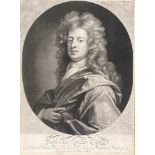 John Smith (1652-1743) after Sir Godfrey Kneller, self portrait, mezzotint, 37x28cm