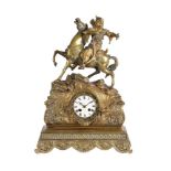 A 19th century French gilt metal mantel clock with eight-day bell striking movement, Japy-Freres