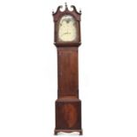 A very large mahogany longcase clock, broken pediment over a painted dial signed R Sturges,