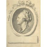 Attributed to Étienne Maurice Falconet (1716-1791), monochrome portrait of a lady, the paper