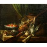 18th/19th century European School, still life of dead birds and fruit; and a companion, a pair,