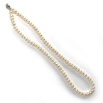 A Teng Yue single strand pearl necklace, 46cm long unclasped