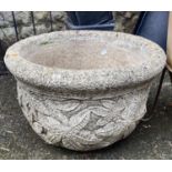 A composite stone planter, 51cmD