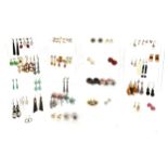 A large quantity of costume earrings, some silver, approx. 47 pairs