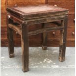 A Chinese huanghuali wood occasional table, 41x31x51cmH; together with one other similar with