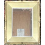 A gilt gesso picture frame, internal dimensions of frame 47x37cm, mount dimensions 35x25cm