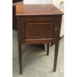 A mahogany and line inlaid pot cupboard