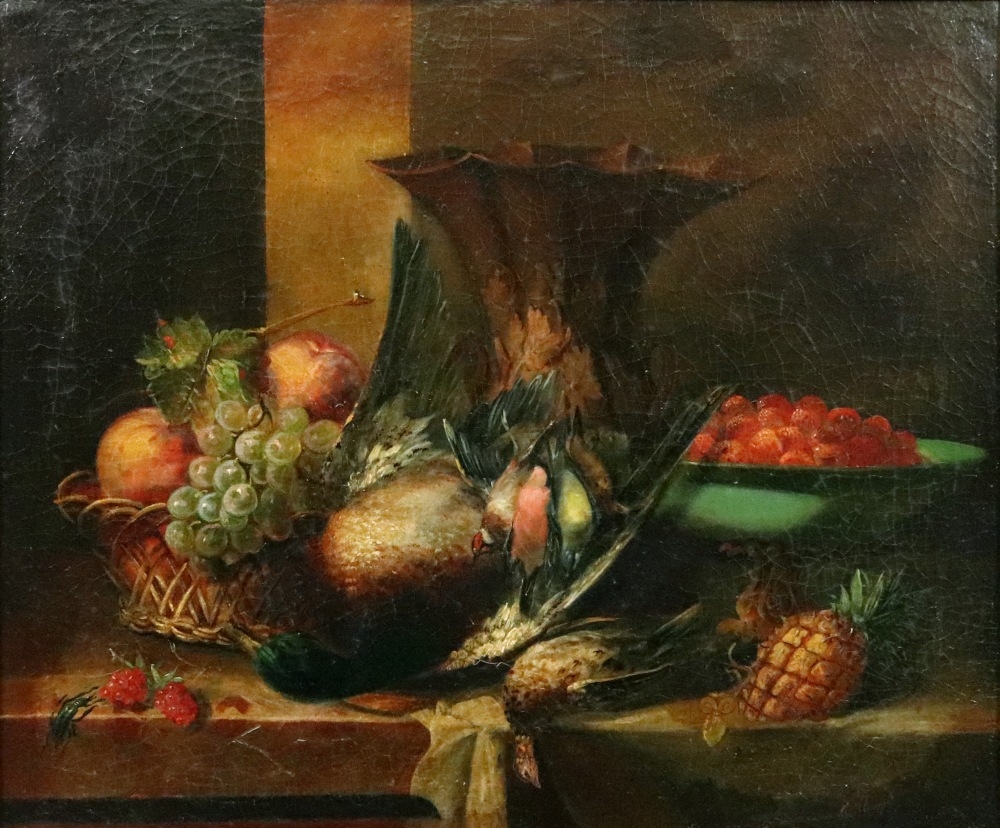 18th/19th century European School, still life of dead birds and fruit; and a companion, a pair, - Image 3 of 9