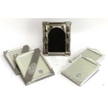 A 925 silver hallmarked picture frame, internal dimensions 17x12cm, together with 4 'Elite silver