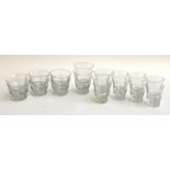 A quantity of various glass tumblers, some etched