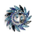 A Sherman aurora borealis crystal wreath brooch, 4.5cmD