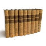 PRESCOTT, William H. Beautifully bound in full tan calf, tooled spines, raised bands etc. 9 vols