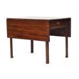 A George III mahogany Pembroke table, of generous proportions, single end drawer, on chamfered