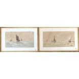 J.W. Eylon, a pair of maritime watercolours, 19.5x40cm and 19x36cm