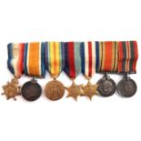 A group of 7 miniature medals comprising 1914-15 Star, WWI Service War Medal, WWI Victory Medal,