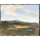 20th century oil on artists board, highland landscape, 26x33cm, inscribed to verso