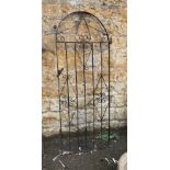 A large wrought iron garden gate, approx. 180cmH