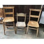 Three early 20th century chairs, including a pew chair (3)