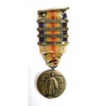 A WWI The Great War for Civilisation US Army Victory medal with ribbon and 4 bars; Verdun; Meuse-