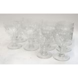 A set of Mappin & Webb Royal Brierley glasses, four large, 10cmD, and six smaller, 8.5cmD, in