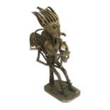 An unusual bronze figure of stylised man, 18cmH
