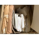 A large box of high quality paper and card stock, some with gilt edges