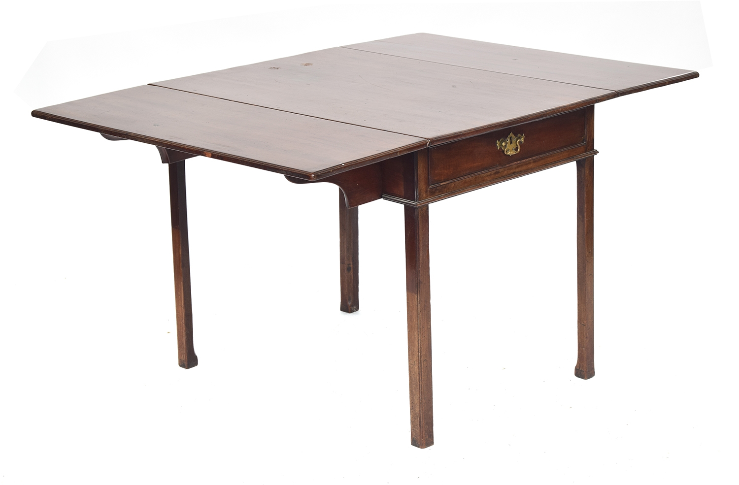 A George III mahogany Pembroke table, of generous proportions, single end drawer, on chamfered - Image 2 of 2