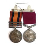 A George V Long Service and Good Conduct medal together with a Victoria South Africa medal with