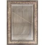 A rectangular wall mirror, the frame with gilt style grape and vine decoration, 77x54cm
